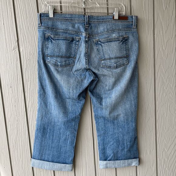 Y2K Polo Ralph Lauren Stretch Jeans Size 8 Cropped Denim Mid-Rise - Picture 3 of 8